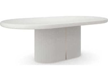 Caracole Love Oval Wood Matte Pearl Dining Table CACCLA024203