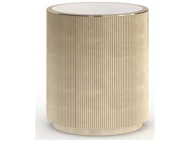 Caracole Love Round Glass Oracle; Whisper Of Gold End Table CACCLA024417