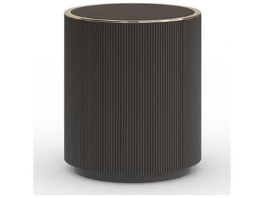 Caracole Love Round Glass Dark Chocolate; Whisper Of Gold End Table CACCLA024418