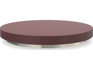 Caracole Radius Round Wood Rouge Red Gloss Coffee Table CACCLA024429
