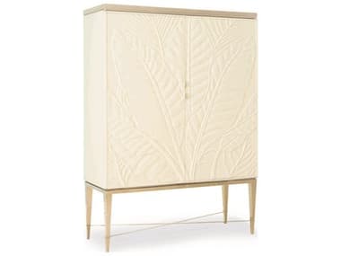 Caracole Classic Carved White / Whisper of Gold Bar Cabinet CACCLA416052
