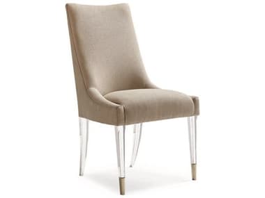 Caracole Classic Taupe Beige Fabric Upholstered Side Dining Chair CACCLA416282