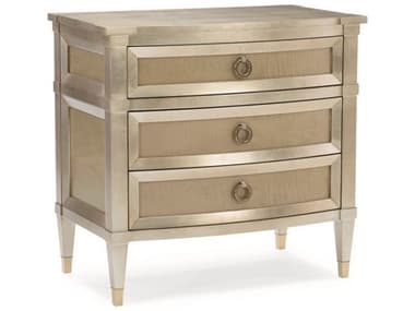 Caracole Classic Silver Leaf 32" Wide 3-Drawers Nightstand CACCLA417067