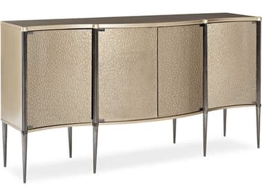 Caracole Classic New Day 75'' Taupe Paint Soft Silver Deep Bronze Sideboard CACCLA419211