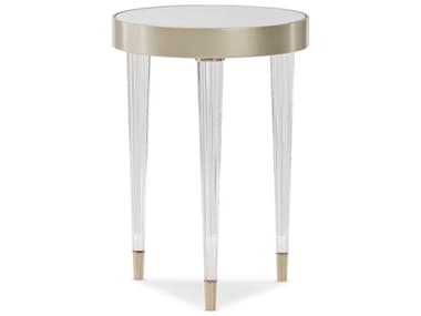 Caracole Classic Tri Me 17" Round Soft Silver Paint End Table CACCLA419423