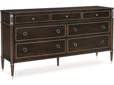 Caracole Classic Private Suite 72" Wide 7-Drawers Brown Walnut Wood Double Dresser CACCLA420031
