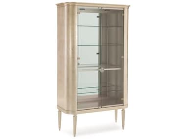 Caracole Classic Time To Reflect 45'' Wide Soft Silver Leaf Paint Display Cabinet CACCLA420261