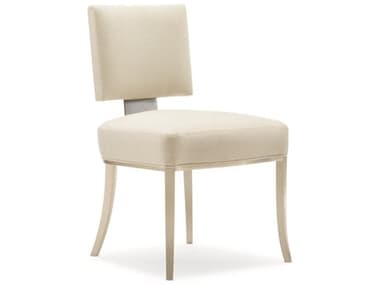 Caracole Classic Reserved Seating White Fabric Upholstered Side Dining Chair CACCLA420284