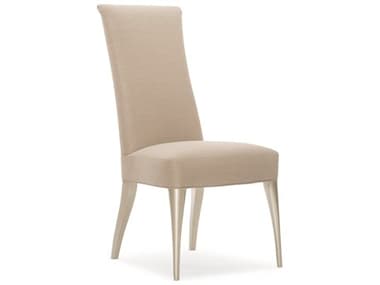 Caracole Classic Socially Acceptable Beige Fabric Upholstered Side Dining Chair CACCLA420292