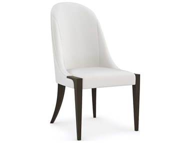 Caracole Classic Time to Dine Fabric Ash Wood Brown Upholstered Side Dining Chair CACCLA421285