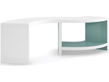 Caracole Classic Overflow 58" Wood Lucent White Oasis Cocktail Table CACCLA421403