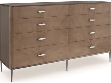 Caracole Classic Prism 66" Wide 8-Drawers Brown Birch Wood Double Dresser CACCLA422013