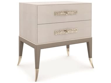 Caracole Classic Acapella 26" Wide 2-Drawers White Birch Wood Nightstand CACCLA422062