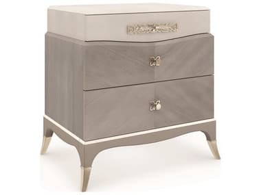 Caracole Classic Cadence 26" Wide 3-Drawers Gray Birch Wood Nightstand CACCLA422063