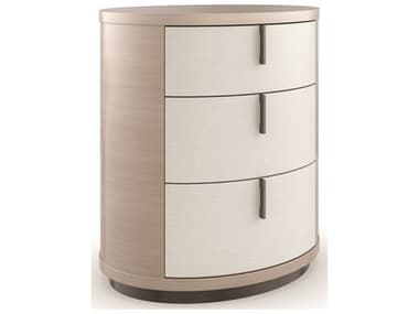 Caracole Classic Wandering 25" Wide 3-Drawers Beige Birch Wood Nightstand CACCLA422064