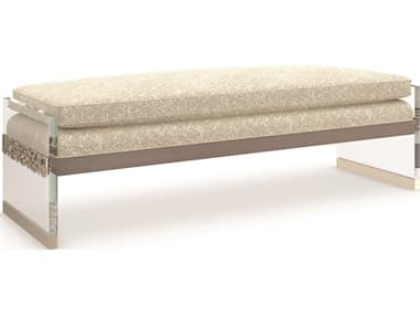 Caracole Classic 56" Cappuccino Beige Fabric Upholstered Accent Bench CACCLA422081