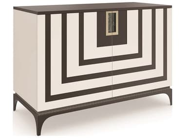 Caracole Classic Shiny Dark Chocolate / Dove White Soft Silver Paint Accent Chest CACCLA422461