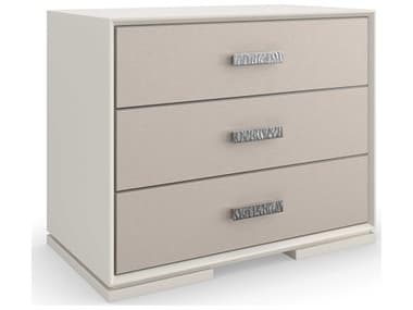 Caracole Classic Silver Lining 32" Wide 3-Drawers Beige Poplar Wood Nightstand CACCLA423066