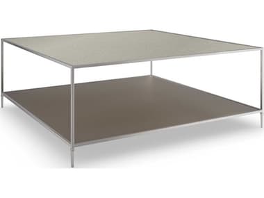 Caracole Classic Shimmer 48" Square Mirror Neutral Nickel Cocktail Table CACCLA4234010