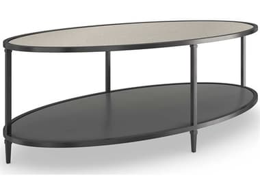 Caracole Classic Smoulder 54" Oval Mirror Brushed Deep Bronze Cocktail Table CACCLA423407