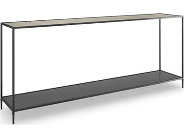 Caracole Classic Smoulder 70" Rectangular Mirror Brushed Deep Bronze Console Table CACCLA423442