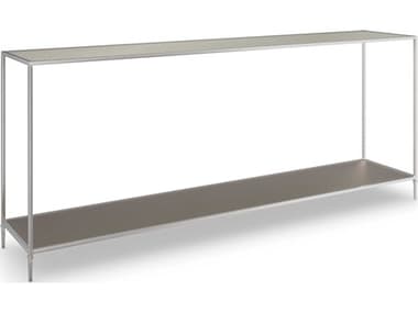 Caracole Classic Shimmer 70" Rectangular Mirror Neutral Nickel Console Table CACCLA423443