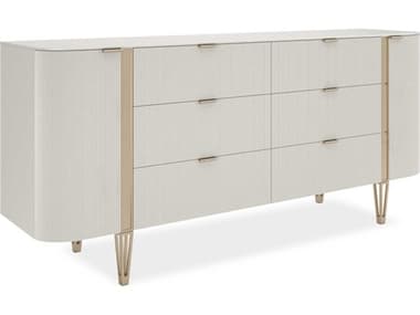 Caracole Classic Love At First Sight 6-Drawers White Birch Wood Double Dresser CACCLA424033