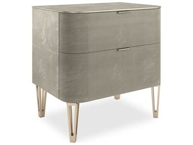 Caracole Classic True Love 2-Drawers Gray Birch Wood Nightstand CACCLA4240612