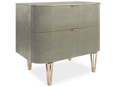 Caracole Classic True Love 2-Drawers Gray Birch Wood Nightstand CACCLA424066