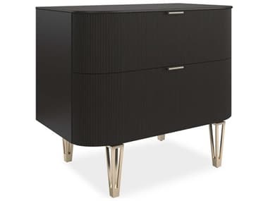 Caracole Classic True Love 32"W 2-Drawers Black Birch Wood Nightstand CACCLA424068