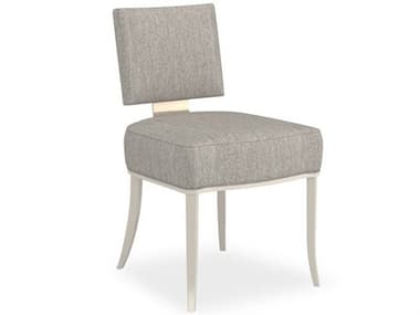 Caracole Classic Reserved Seating Birch Wood Gray Upholstered Armless Dining Chair CACCLA424285B