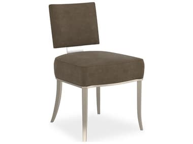 Caracole Classic Reserved Seating Birch Wood Brown Upholstered Armless Dining Chair CACCLA424285G