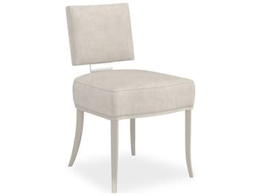 Caracole Classic Reserved Seating Birch Wood White Upholstered Armless Dining Chair CACCLA424285H