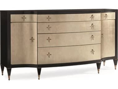 Caracole Classic 72'' Black and Gold Tuxedo Pompeii Sideboard CACCONCLOSTO068