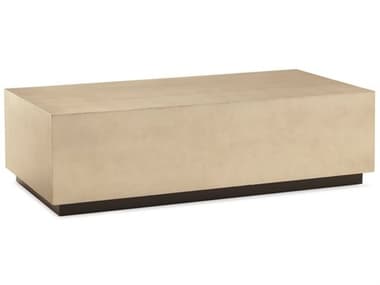Caracole Classic Contemporary Taupe Silver Leaf 60&quot; Rectangular Wood Almost Black Coffee Table CACCONCOCTAB009