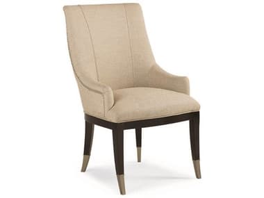 Caracole Classic Beige Fabric Upholstered Arm Dining Chair CACCONSIDCHA003
