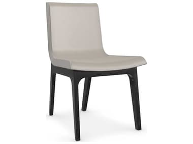 Caracole Kelly Hoppen Starr Ash Wood White Leather Upholstered Side Dining Chair CACKHC022282