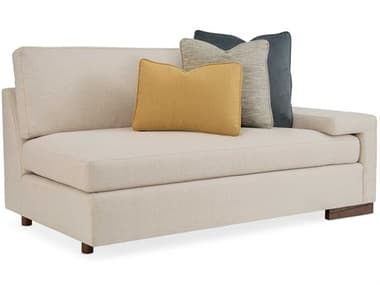 Caracole Classic I'm Shelf-Ish 66" Right Arm Facing Smoked Sable Beige Fabric Upholstered Loveseat CACM090018RS1A