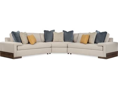 Caracole Classic I'm Shelf-Ish 120" Wide 3-Piece Beige Fabric Upholstered Sectional Sofa CACM090018SEC1A
