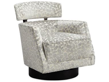 Caracole Modern Artisan Remix Recut Swivel 30" Gray Fabric Accent Chair CACM110019033A