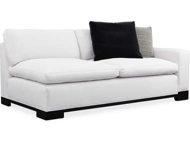 Caracole Modern Artisan Remix Right Arm Facing 76" Black Stained Ash White Fabric Upholstered Loveseat CACM110019RL1A