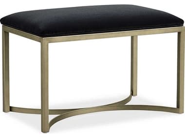 Caracole Modern Artisan Remix 28" Bronze Gold Metal Fabric Upholstered Accent Bench CACM113019081