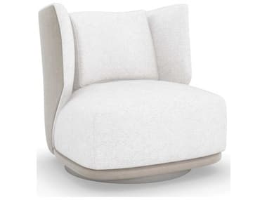 Caracole La Moda Seville Swivel 32" White Fabric Accent Chair CACM130421131A