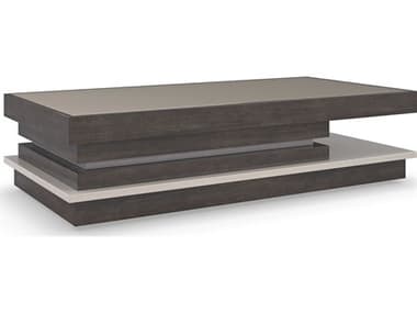 Caracole La Moda 67'' Rectangular Wood Sepia Thunder Smoked Stainless Steel Paint Coffee Table CACM131421401