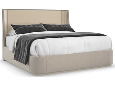 Caracole La Moda Da Vita Thunder Brown Maple Wood Upholstered King Platform Bed CACM133421122