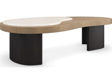 Caracole Modern Principles Contrast 56'' Stone Cinder Lucent Bronze Oak Coffee Table CACM141022401