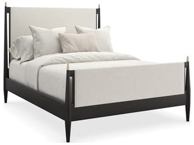 Caracole Modern Principles Rhythm Black Stained Ash Gray Wood Queen Poster Bed CACM143023101
