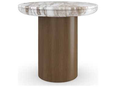 Caracole Modern Resort Seychelles 20" Round Stone End Table CACM151023413