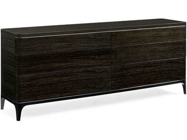 Caracole Signature Simpatico 80" 6-Drawers Black Birch Wood Double Dresser CACSIG017011