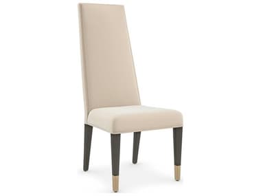 Caracole Signature Metropolitan The Master Birch Wood Beige Fabric Upholstered Side Dining Chair CACSIG021281